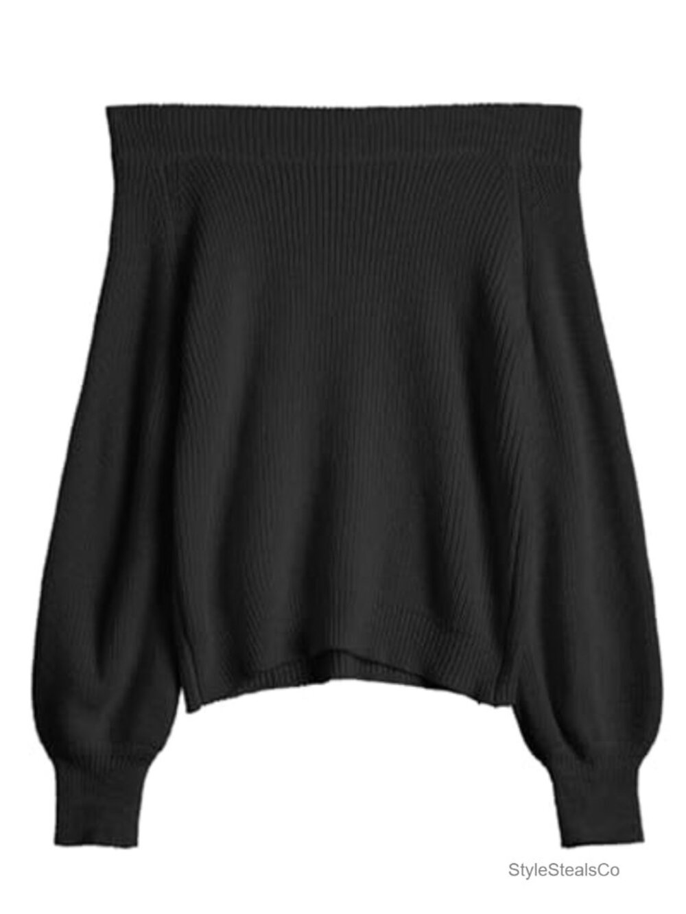 Off Shoulder Knit Sweater Long Sleeve Loose Pullover